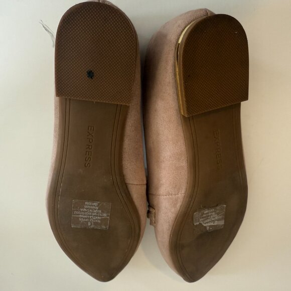 Express Women's Casual Comfort Slip On Pointed Loafer Flats Suede Pink - Picture 5 of 9